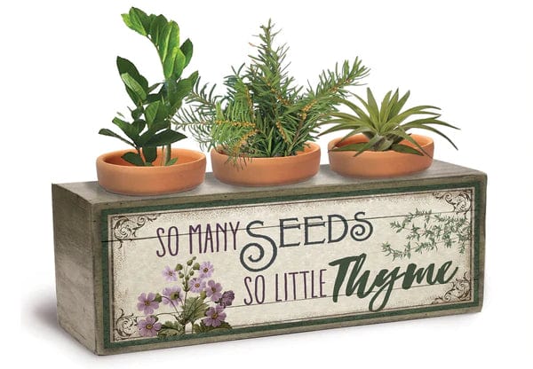 small window box planters Divinity So Many Seeds Three Pot Floral Purple 10 x 4 Wood Standing Planter Seedling Box