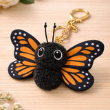 Adorable Monarch Butterfly Plush Keychain by Bowzey Made in the USA