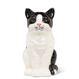 Sitting Cat Vase Black or Gold and White Beautiful!  Matches the S&P Shakers - Black