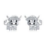 Alibaba Highland Cow Post Earrings Sterling Silver Super Cute!