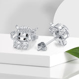 Alibaba Highland Cow Post Earrings Sterling Silver Super Cute!