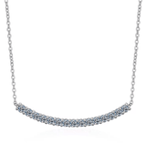 Alibaba Merry Shine Necklace sterling silver Moissanite Diamond Curved Bar Necklace .9ctw Sterling SIlver