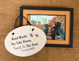 August Ceramics August Ceramics - Honeybee plaque: "Kind words are like honey, sweet to the..