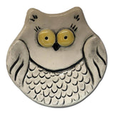 Cute Ceramic Owl Dish: Mini 3" Owls Handmade in the USA - White