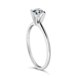 Bids.com Rings 14K White Gold 1/2 Cttw Round Lab Grown Diamond 4 Prong Solitaire Engagement Ring (F-G Color, VS2-SI1 Clarity) - Size 7