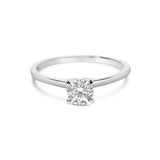 Bids.com Rings 14K White Gold 1/2 Cttw Round Lab Grown Diamond 4 Prong Solitaire Engagement Ring (F-G Color, VS2-SI1 Clarity) - Size 7