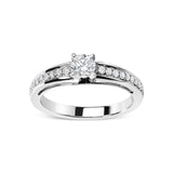 Bids.com Rings 7 / White.Gold 14K White Gold 1/2 Cttw Diamond Solitaire Pave Set Engagement Ring (G-H Color, VS2-SI1 Clarity) - Size 7