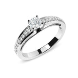 Bids.com Rings 7 / White.Gold 14K White Gold 1/2 Cttw Diamond Solitaire Pave Set Engagement Ring (G-H Color, VS2-SI1 Clarity) - Size 7