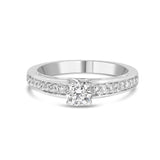 Bids.com Rings 7 / White.Gold 14K White Gold 1/2 Cttw Diamond Solitaire Pave Set Engagement Ring (G-H Color, VS2-SI1 Clarity) - Size 7