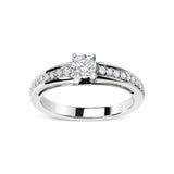 Bids.com Rings 7 / White.Gold 14K White Gold 1/2 Cttw Diamond Solitaire Pave Set Engagement Ring (G-H Color, VS2-SI1 Clarity) - Size 7