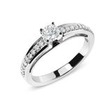 Bids.com Rings 7 / White.Gold 14K White Gold 1/2 Cttw Diamond Solitaire Pave Set Engagement Ring (G-H Color, VS2-SI1 Clarity) - Size 7