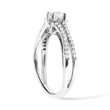 Bids.com Rings 7 / White.Gold 14K White Gold 5/8 Cttw Diamond Split Shank Engagement Ring  (G-H Color, VS2-SI1 Clarity) - Size 7