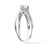 Bids.com Rings 7 / White.Gold 14K White Gold 5/8 Cttw Diamond Split Shank Engagement Ring  (G-H Color, VS2-SI1 Clarity) - Size 7