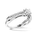 Bids.com Rings 7 / White.Gold 14K White Gold 5/8 Cttw Diamond Split Shank Engagement Ring  (G-H Color, VS2-SI1 Clarity) - Size 7