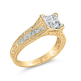 Bids.com Rings 7 / Yellow.Gold 14K Yellow Gold 1.0 Cttw Princess Composite Diamond Engagement Ring (G-H Color, VS1-VS2 Clarity) - Size 7