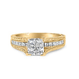 Bids.com Rings 7 / Yellow.Gold 14K Yellow Gold 1.0 Cttw Princess Composite Diamond Engagement Ring (G-H Color, VS1-VS2 Clarity) - Size 7