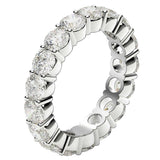 Bids.com Rings Round Cut Lab Grown Diamond Eternity Ring in 14k White Gold (3 cttw FG/VS2)
