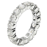 Bids.com Rings Round Cut Lab Grown Diamond Eternity Ring in 14k White Gold (3 cttw FG/VS2)