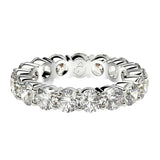 Bids.com Rings Round Cut Lab Grown Diamond Eternity Ring in 14k White Gold (3 cttw FG/VS2)