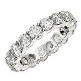 Bids.com Rings Round Cut Lab Grown Diamond Eternity Ring in 14k White Gold (3 cttw FG/VS2)