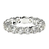 Bids.com Rings Round Cut Lab Grown Diamond Eternity Ring in 14k White Gold (3 cttw FG/VS2)