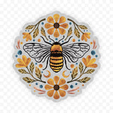 Big Moods Big Moods - Flowers And Bee Clear Sticker