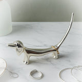 Sausage Dog Shiny Silver Ring Holder from Great Britain