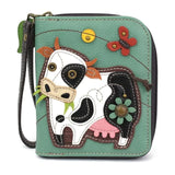 Chala Vegan Chala Zip Around Cow Wallet