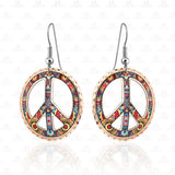 COPPER ARTS INC. COPPER ARTS INC. - CA 53 Colorful Cut Out Peace Sign Earrings