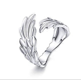 Feathers Adjustable Sterling Silver Ring Elegant