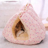 Cozy Kawaii Pet Beds 1 2-in-1 Winter Warm Cat House Bed (Up to 23.6 in) - Convertible Sofa/Basket for Dogs & Cats