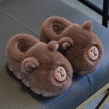 Cozy Kawaii Slippers 1 Dark Coffee / EU 24-25: 6.1 inches Kawaii Capybara Cotton Slippers - Kids Soft Warm Non-Slip Indoor Shoes