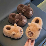 Cozy Kawaii Slippers 1 Kawaii Capybara Cotton Slippers - Kids Soft Warm Non-Slip Indoor Shoes