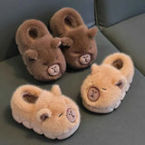 Cozy Kawaii Slippers 1 Kawaii Capybara Cotton Slippers - Kids Soft Warm Non-Slip Indoor Shoes