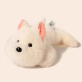 Cozy Kawaii Stuffed Animals 1 White Dog / 7 inches (18cm) Kawaii Cartoon Plush Wrist Rest Doll (7 in) - Horse, Duck, Cow, Frog Stuffed Animal Office Companion