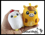 Curious Minds Toys Curious Minds Toys - 1 Plush Farm Animal Sugar Ball - Thick Glue/Gel Stretch Ball