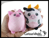 Curious Minds Toys Curious Minds Toys - 1 Plush Farm Animal Sugar Ball - Thick Glue/Gel Stretch Ball
