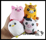 Curious Minds Toys Curious Minds Toys - 1 Plush Farm Animal Sugar Ball - Thick Glue/Gel Stretch Ball
