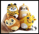 Curious Minds Toys Curious Minds Toys - 1 Plush Safari Zoo Animal Sugar Ball - Thick Glue/Gel Stretc