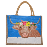 Highland Cow Tote Bag Handpainted Original Art Made in the USA