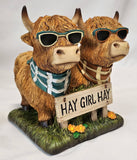 De Leon Collections De Leon Collections - “Hay Girl Hay” Highland Cow Figurine – Funny Farmhouse Decor