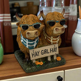 De Leon Collections De Leon Collections - “Hay Girl Hay” Highland Cow Figurine – Funny Farmhouse Decor