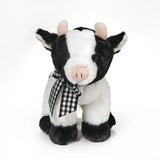 Faire-Bearington Collection Plush Holstein Cow with Checked Bow "Tipper" by Bearington