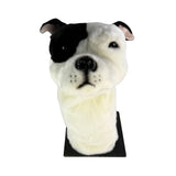 Red, Black or Black & White Staffy Golf Club Headcover or Hand Puppet Eco Friendly Plush Gift for Dog Lovers