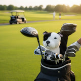 Faire: Bocchetta Plush Toys Red, Black or Black & White Staffy Golf Club Headcover or Hand Puppet Eco Friendly Plush Gift for Dog Lovers