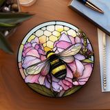 Faire-Fernville Creations Coasters Bee & Lavender Ceramic Coaster with Cork Back Handmade in the USA