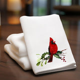 Faire-Fernville Creations Dish towels Holiday Cardinal Finger Towel for Nature Lovers