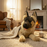 FAIRE: FurTastic Friends by Bocchetta Plush Toys Large Plush German Shepherd Black Face Stuffed Dog Lifelike Handmade