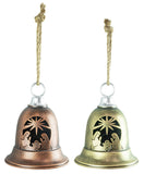 VINTAGE LARGE METALLIC NATIVITY SCENE BELL 2 COLORS