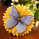 Faire-Ibis and Orchid Design Wall Clock Blue Butterfly Clock